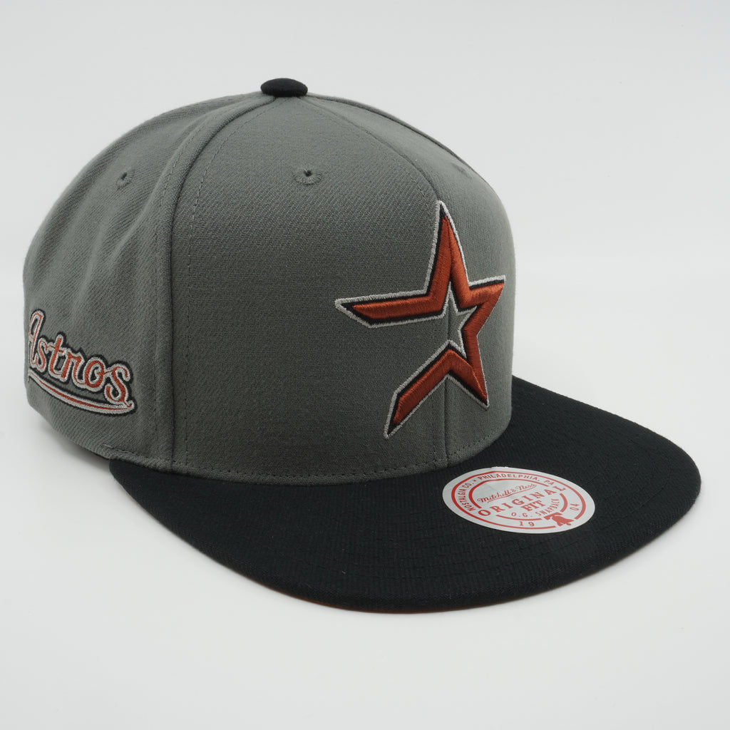 MENS MITCHELL & NESS MLB STORM FRONT SNAPBACK COOP ASTROS - GREY