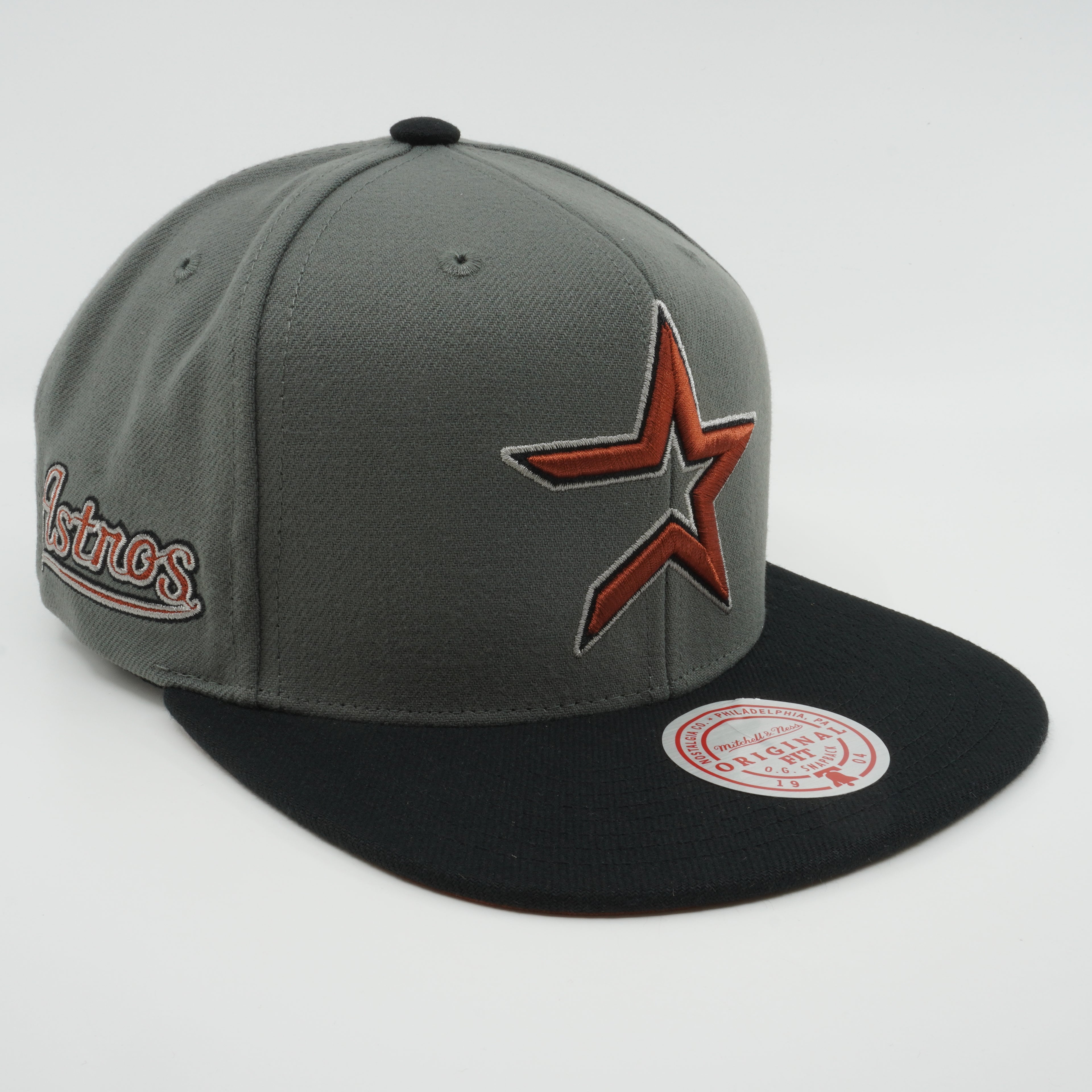 MENS MITCHELL & NESS MLB STORM FRONT SNAPBACK COOP ASTROS - GREY