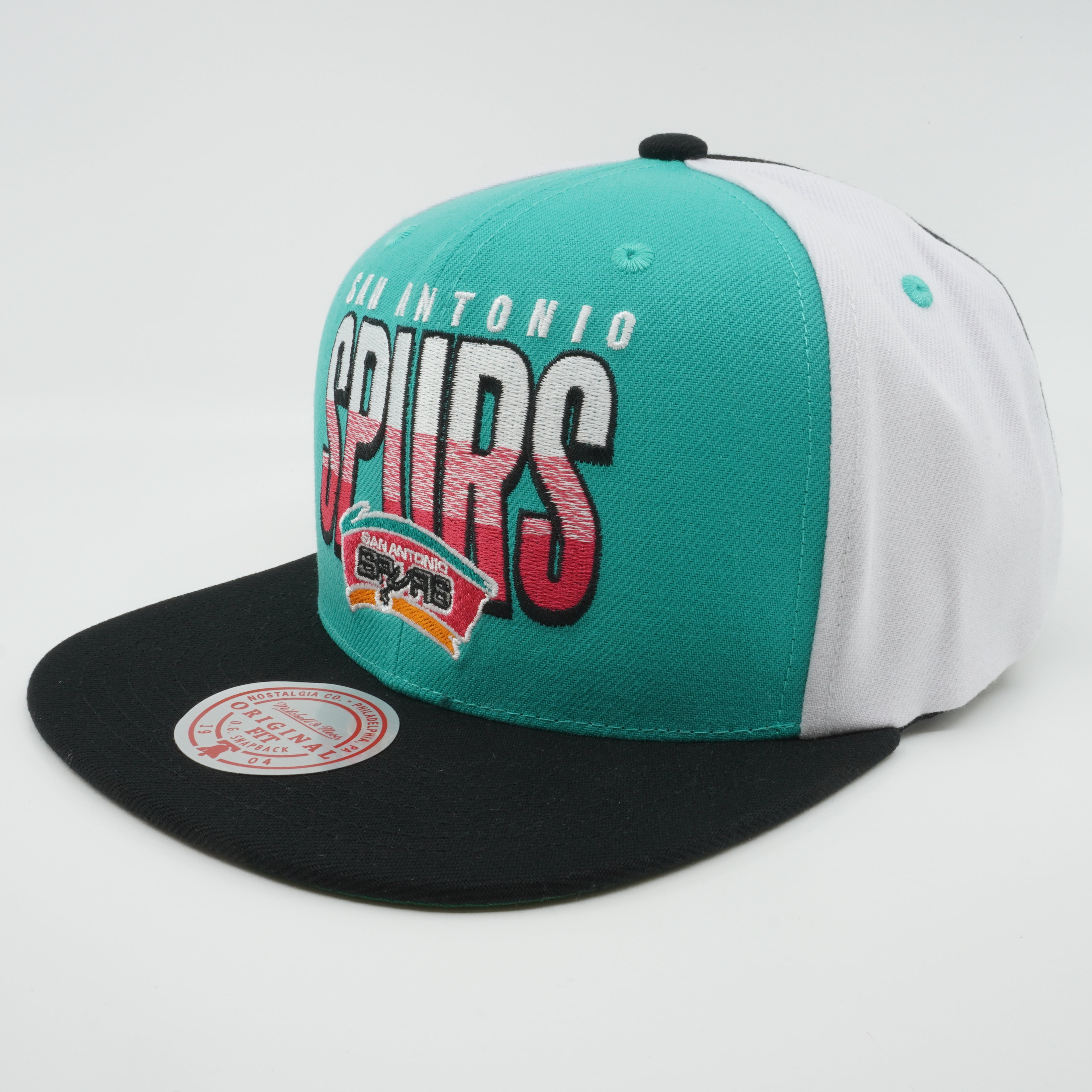 MENS MITCHELL & NESS NBA BILLBOARD 2 SNAPBACK HWC SPURS - TEAL-BLACK