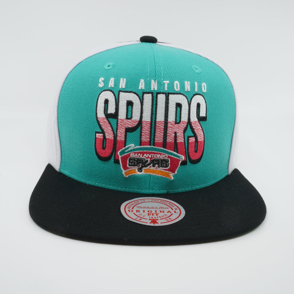MENS MITCHELL & NESS NBA BILLBOARD 2 SNAPBACK HWC SPURS - TEAL-BLACK