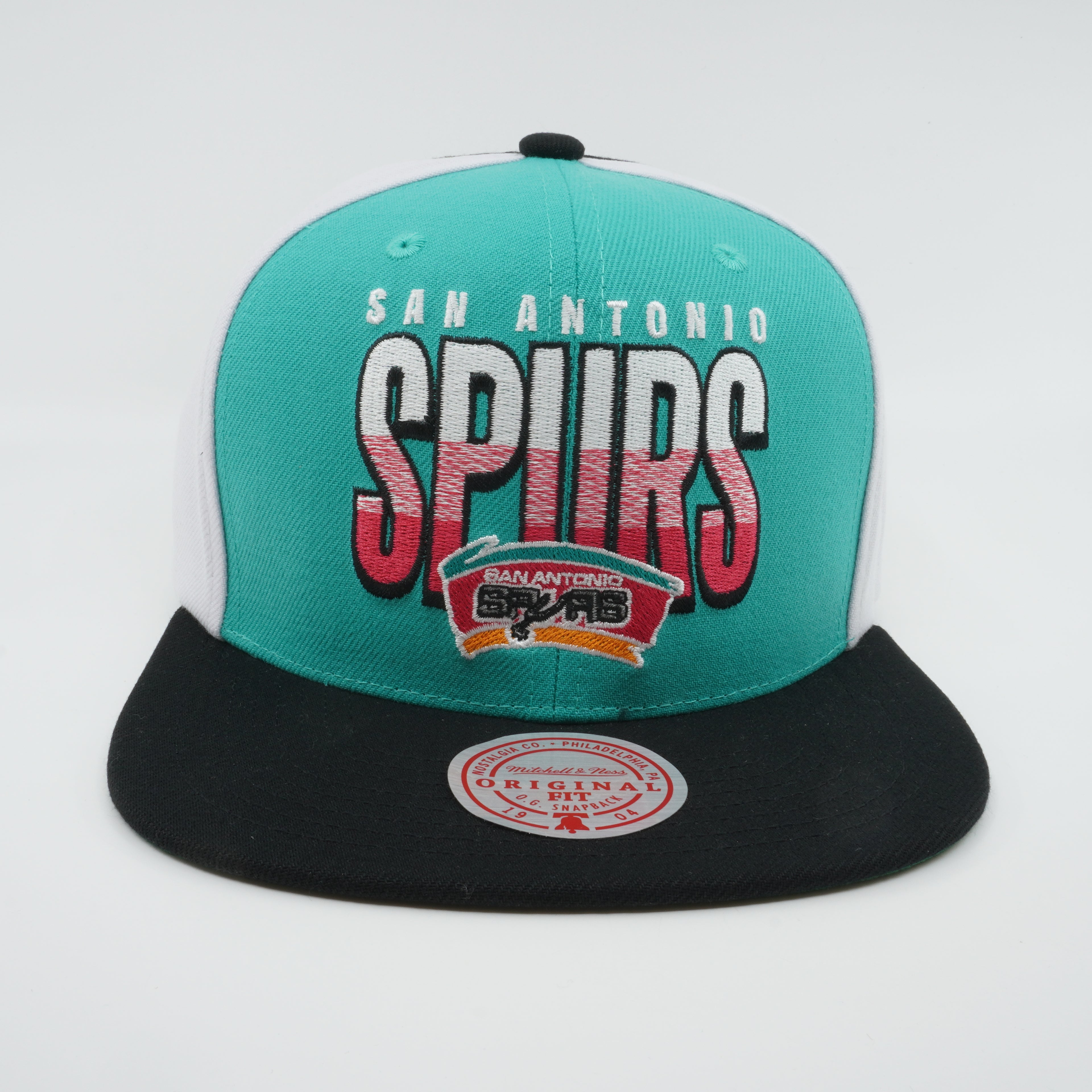 MENS MITCHELL & NESS NBA BILLBOARD 2 SNAPBACK HWC SPURS - TEAL-BLACK