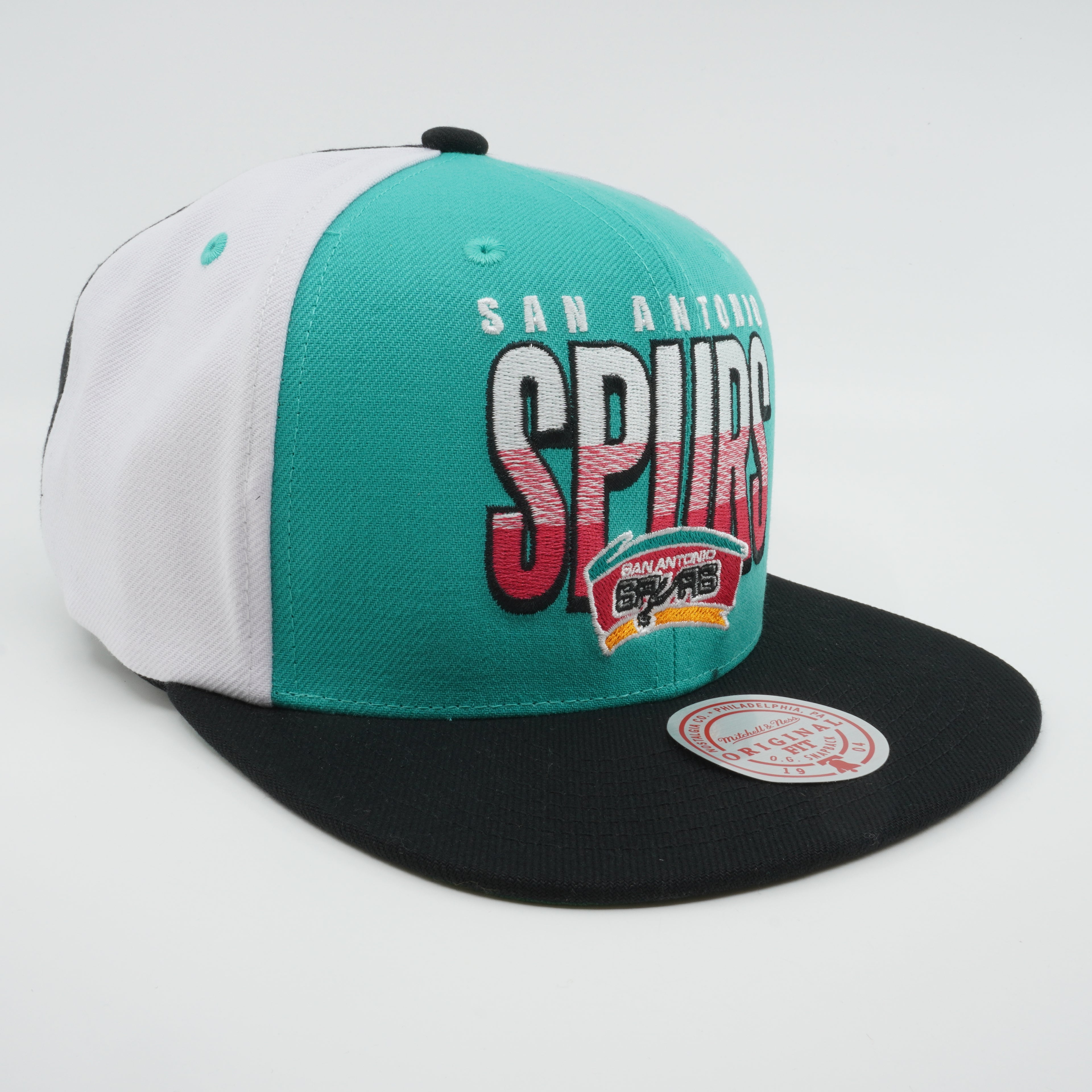 MENS MITCHELL & NESS NBA BILLBOARD 2 SNAPBACK HWC SPURS - TEAL-BLACK