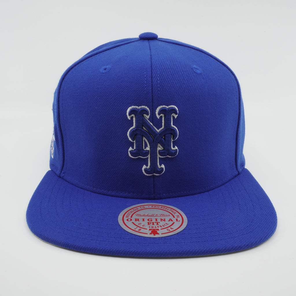 MENS MITCHELL & NESS MLB BACK TO BASICS SNAPBACK METS - BLUE