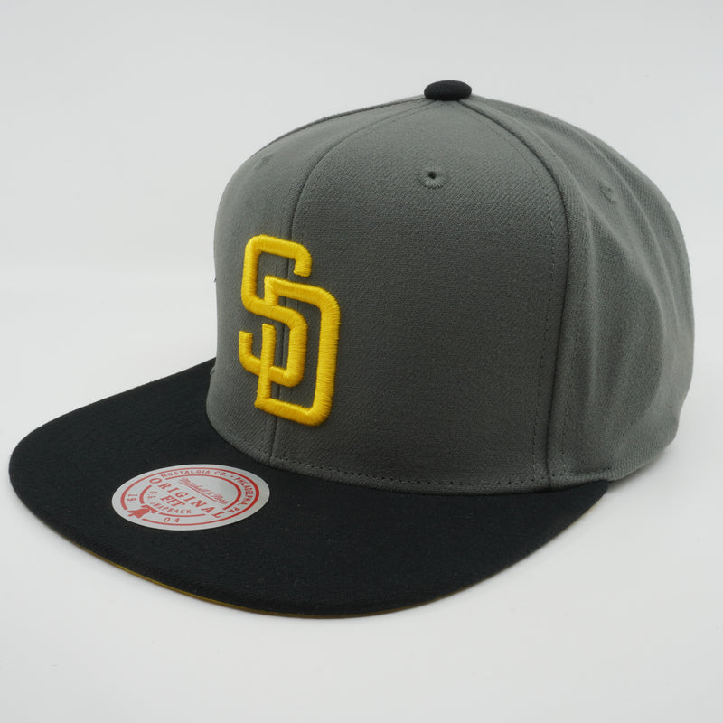 MENS MITCHELL & NESS MLB STORM FRONT SNAPBACK PADRES - GREY