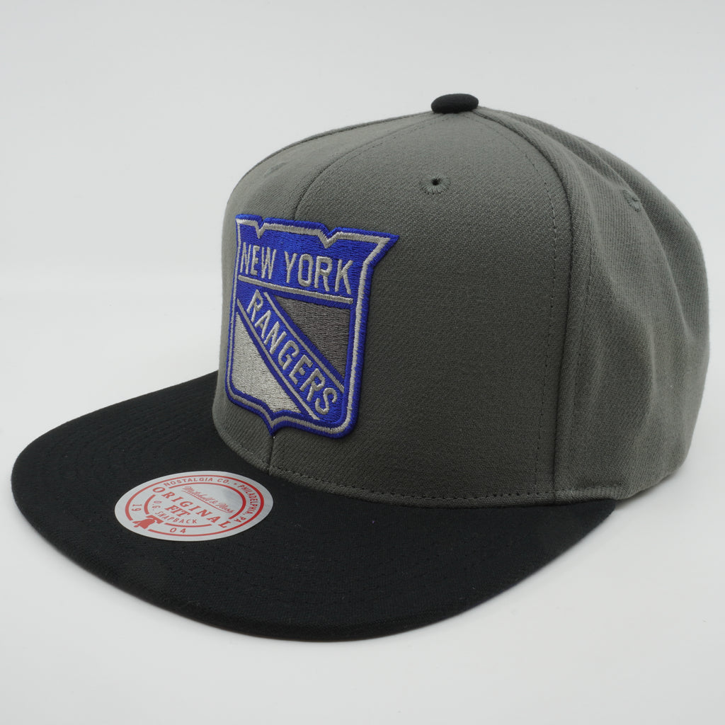 MENS MITCHELL & NESS NHL STORM FRONT SNAPBACK RANGERS - GREY