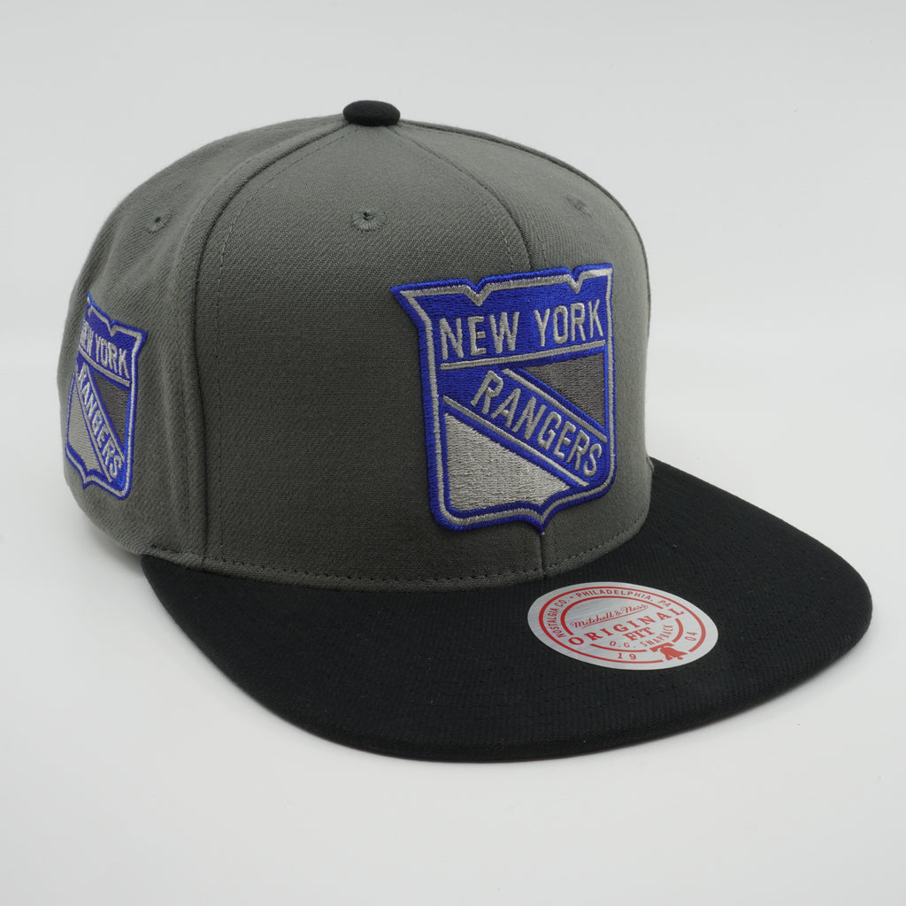 MENS MITCHELL & NESS NHL STORM FRONT SNAPBACK RANGERS - GREY