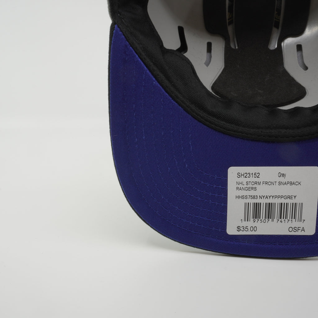 MENS MITCHELL & NESS NHL STORM FRONT SNAPBACK RANGERS - GREY