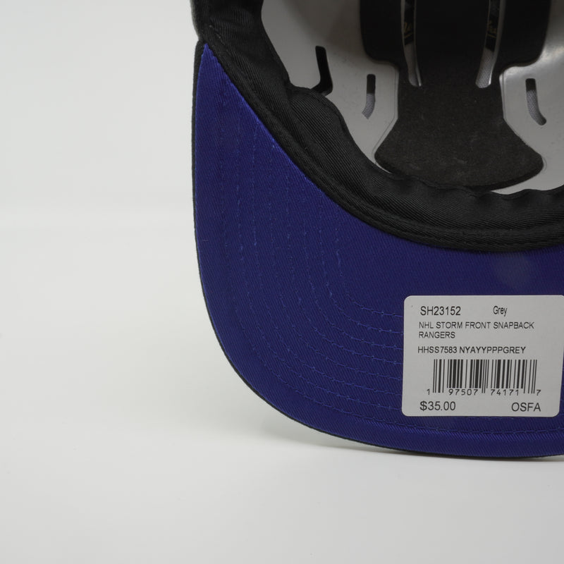 MENS MITCHELL & NESS NHL STORM FRONT SNAPBACK RANGERS - GREY