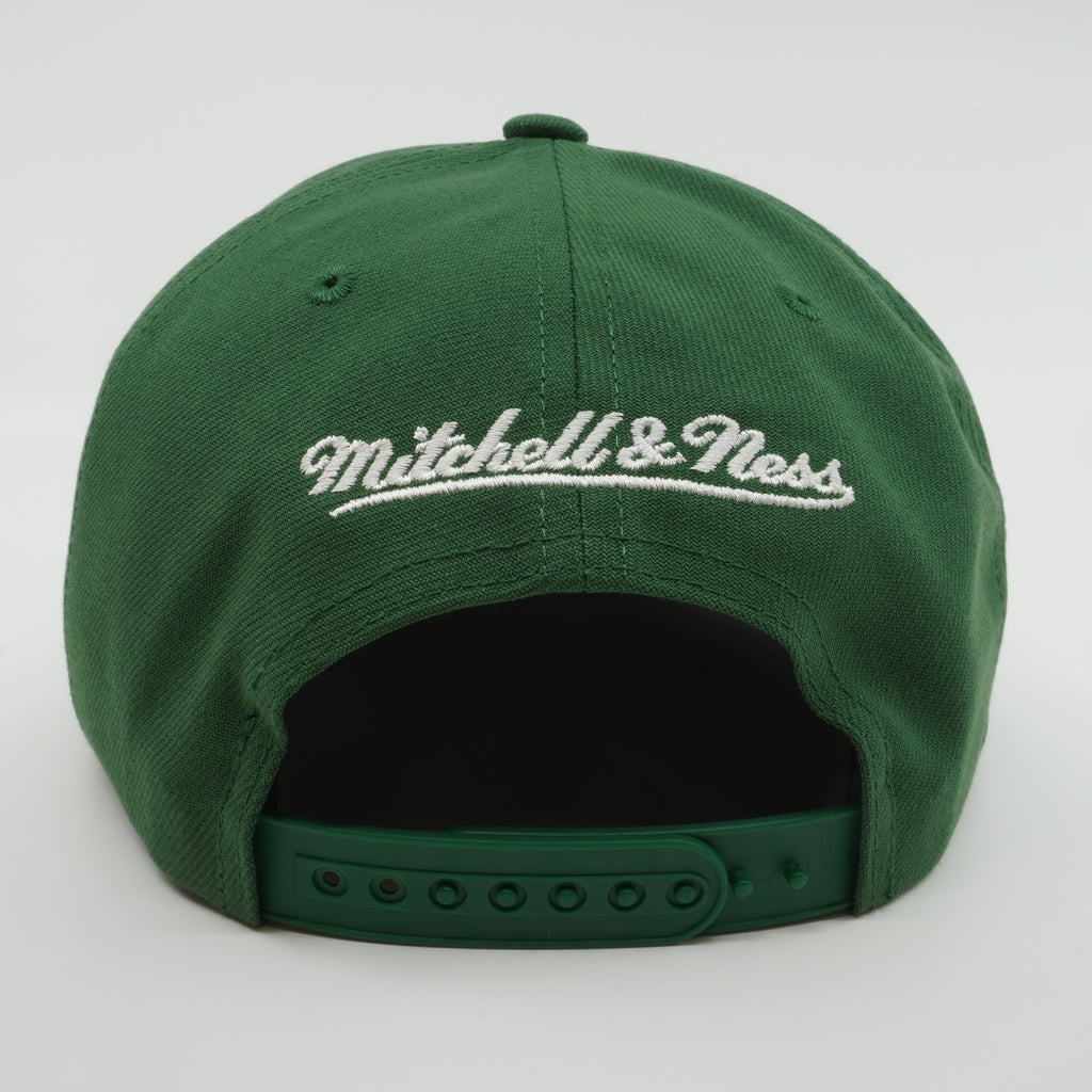 MENS MITCHELL & NESS NBA BACK TO BASICS SNAPBACK HWC BUCKS - GREEN
