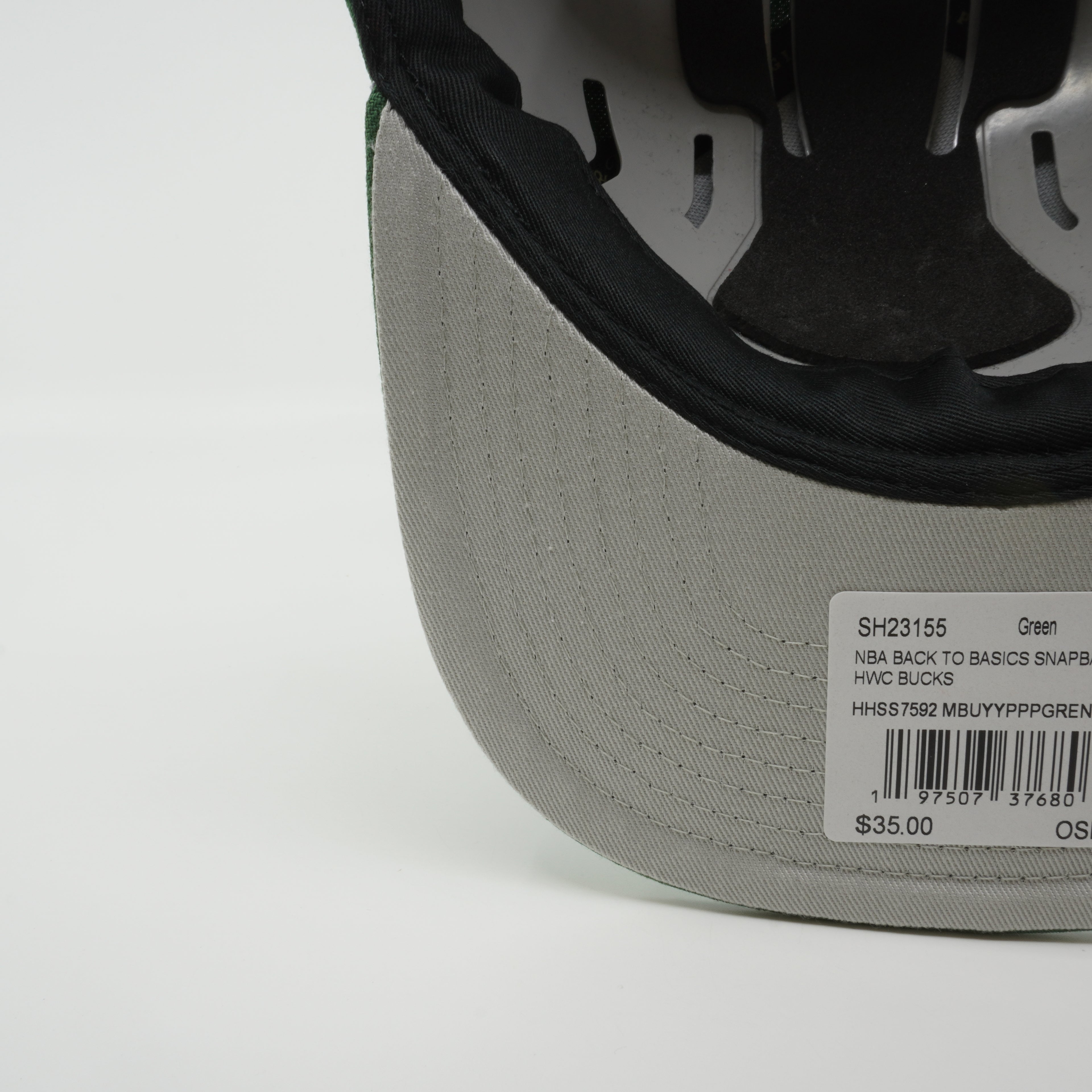 MENS MITCHELL & NESS NBA BACK TO BASICS SNAPBACK HWC BUCKS - GREEN