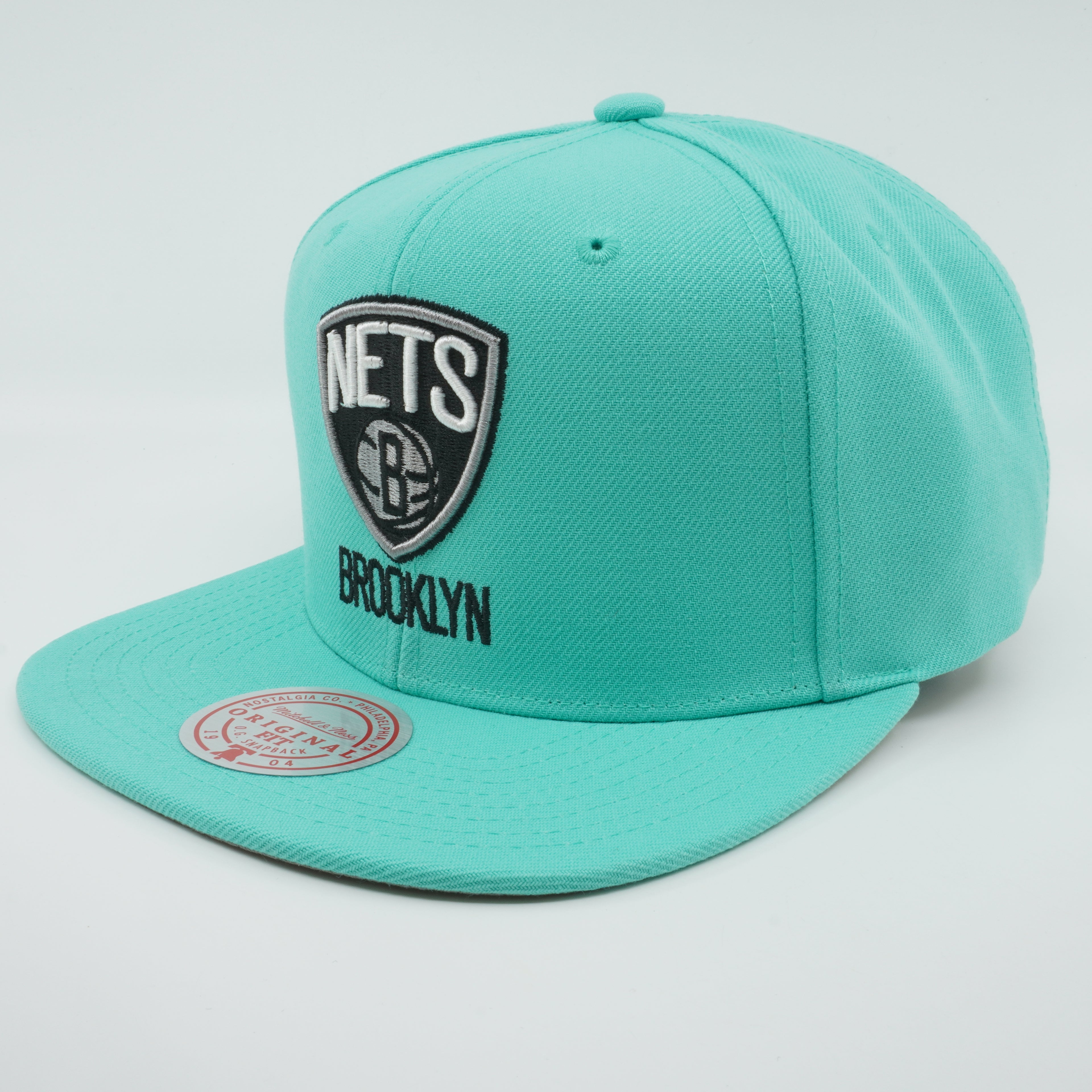 MENS MITCHELL & NESS NBA GIFT BOX BLUE SNAPBACK NETS - TEAL-BLACK