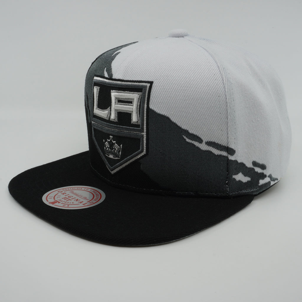 MENS MITCHELL & NESS NHL PAINTBRUSH SNAPBACK KINGS - BLACK-WHITE