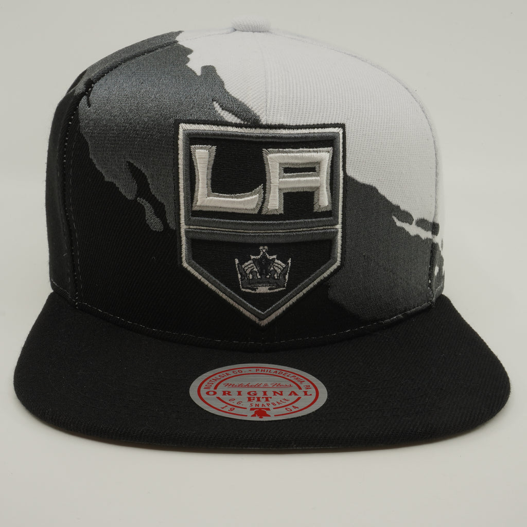 MENS MITCHELL & NESS NHL PAINTBRUSH SNAPBACK KINGS - BLACK-WHITE