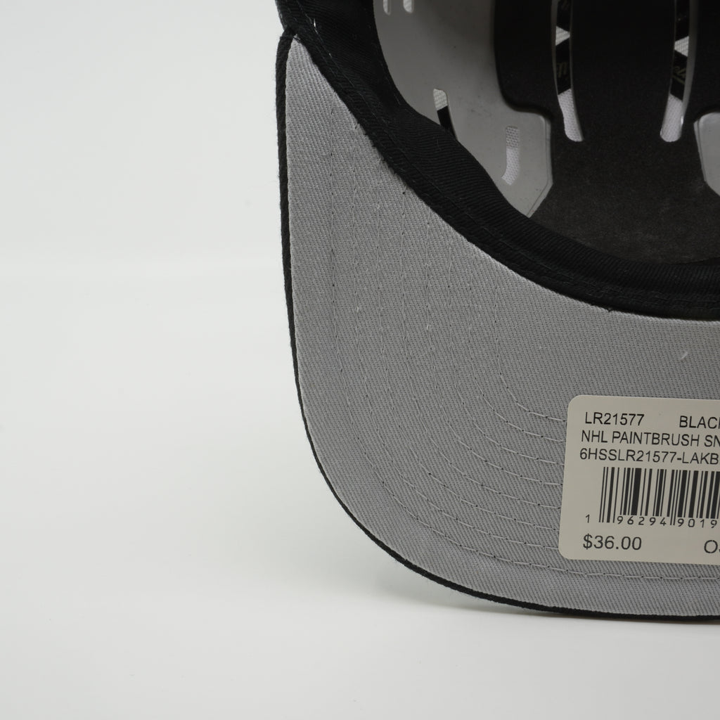 MENS MITCHELL & NESS NHL PAINTBRUSH SNAPBACK KINGS - BLACK-WHITE