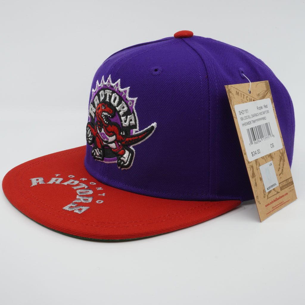 MENS MITCHELL & NESS NBA LOGO BILL SNAPBACK HWC RAPTORS - PURPLE-RED