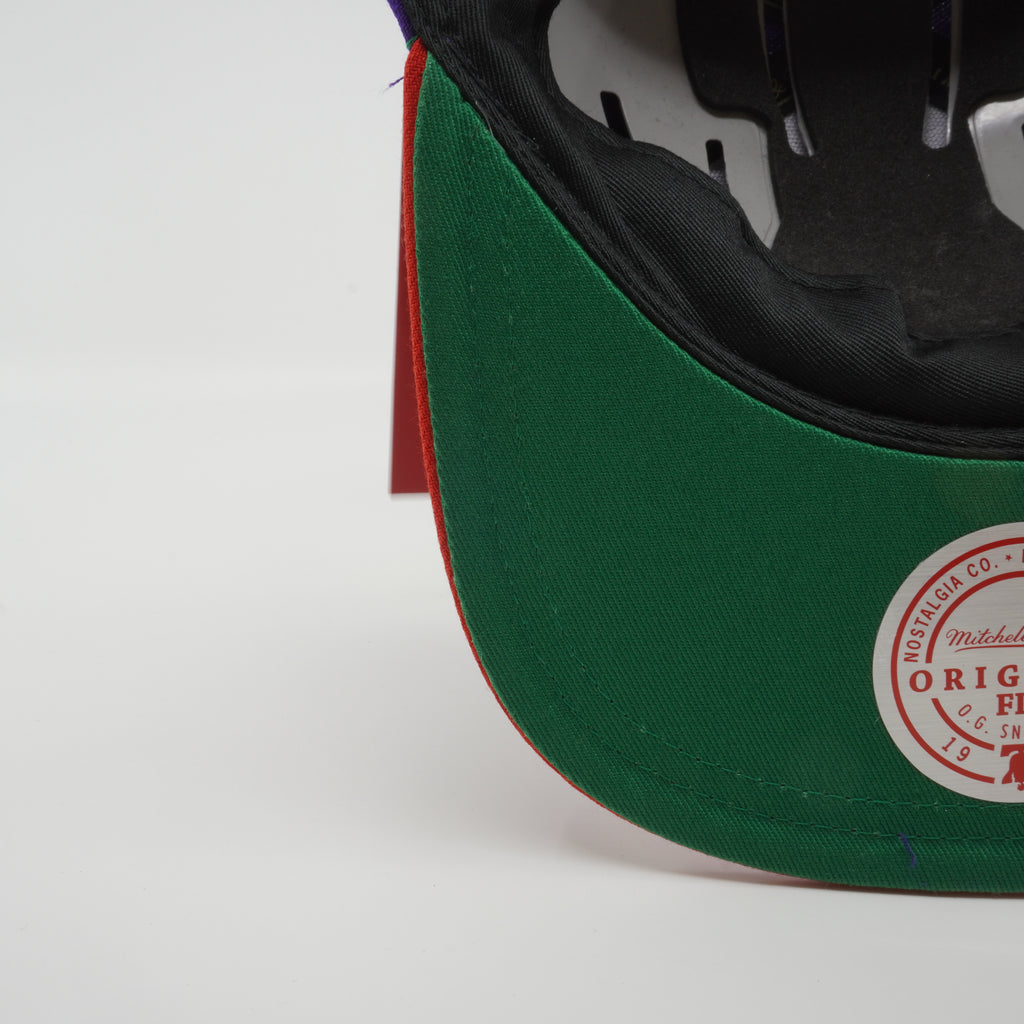 MENS MITCHELL & NESS NBA LOGO BILL SNAPBACK HWC RAPTORS - PURPLE-RED