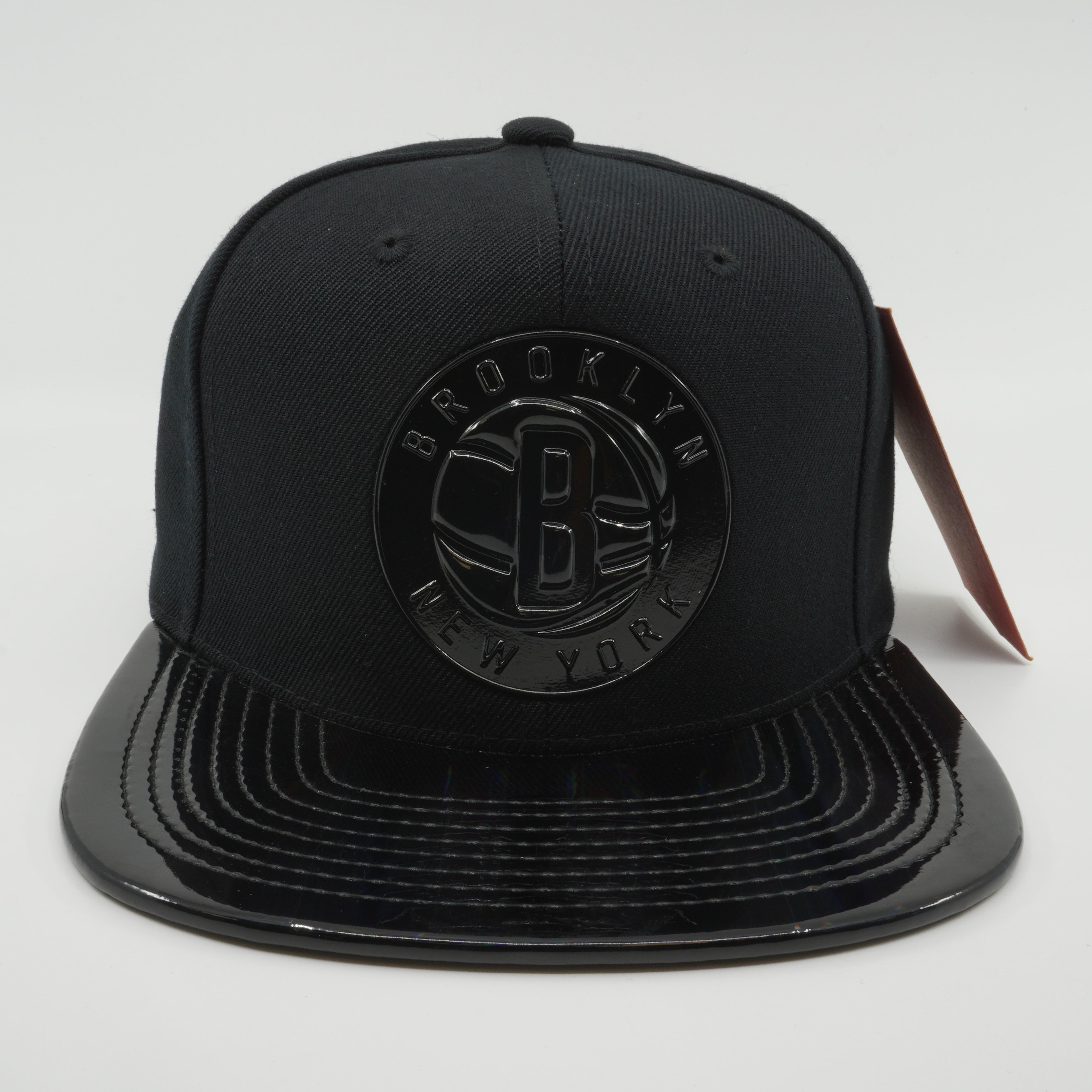 MENS MITCHELL & NESS NBA THREE ONE BLACK SNAPBACK NETS - BLACK