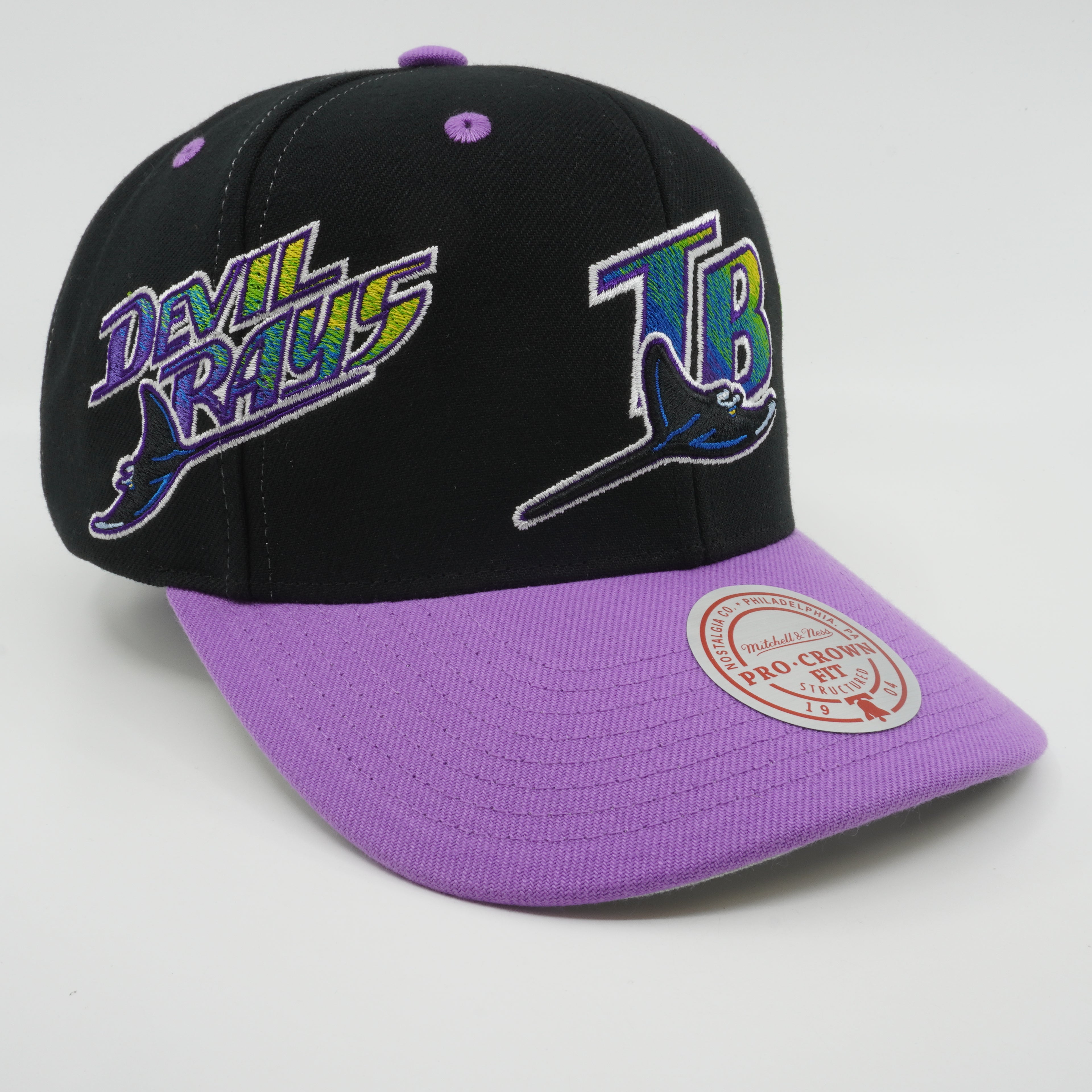 MENS MITCHELL & NESS MLB OVERBITE PRO SNAPBACK COOP RAYS - BLACK