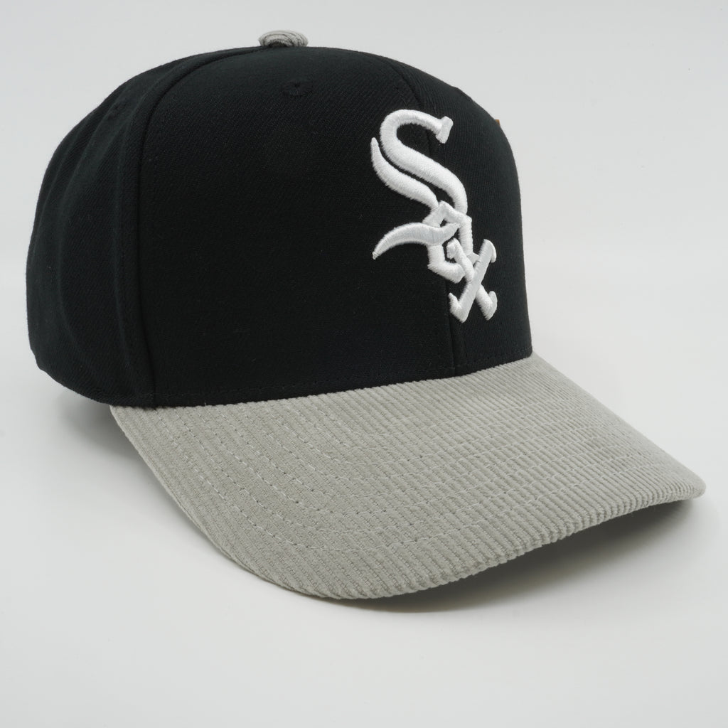 MENS MITCHELL & NESS MLB CORD PRO SNAPBACK WHITE SOX - BLACK