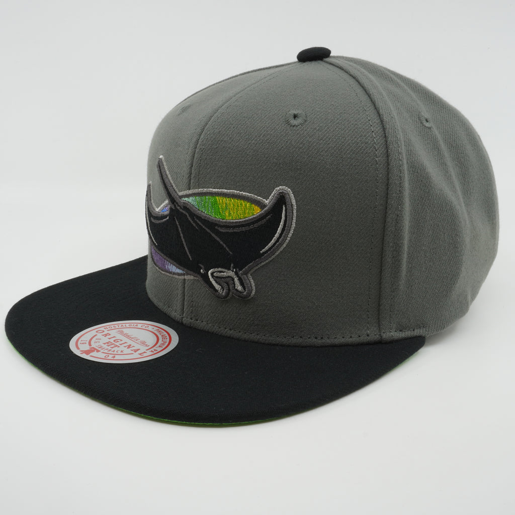 MENS MITCHELL & NESS MLB STORM FRONT SNAPBACK COOP RAYS - GREY
