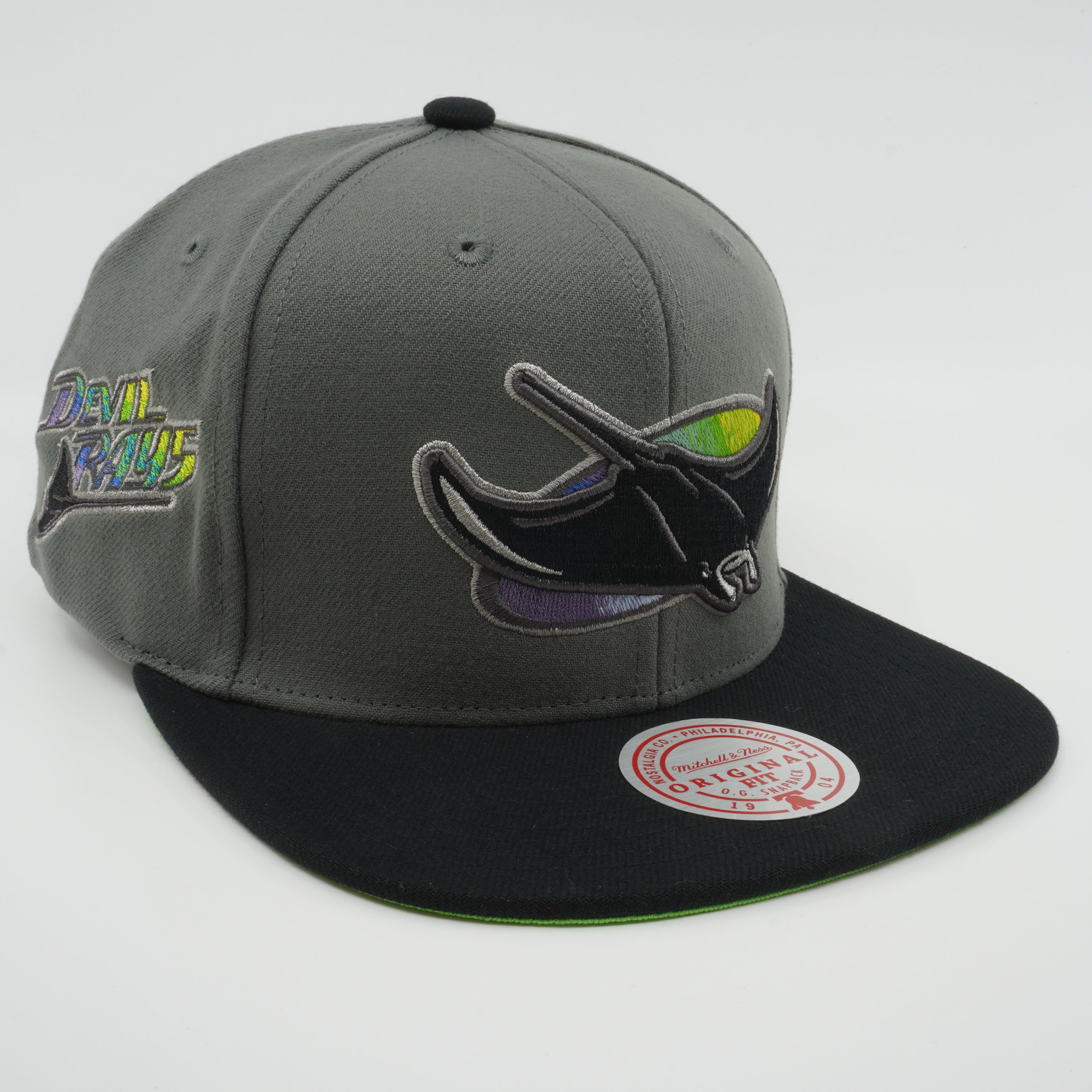 MENS MITCHELL & NESS MLB STORM FRONT SNAPBACK COOP RAYS - GREY