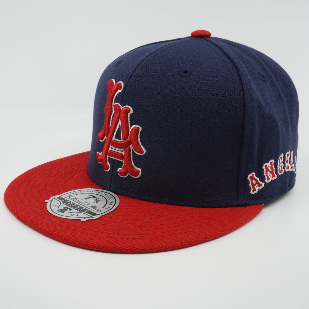 MENS MITCHELL & NESS MLB EVERGREEN FITTED COOP ANGELS - NAVY