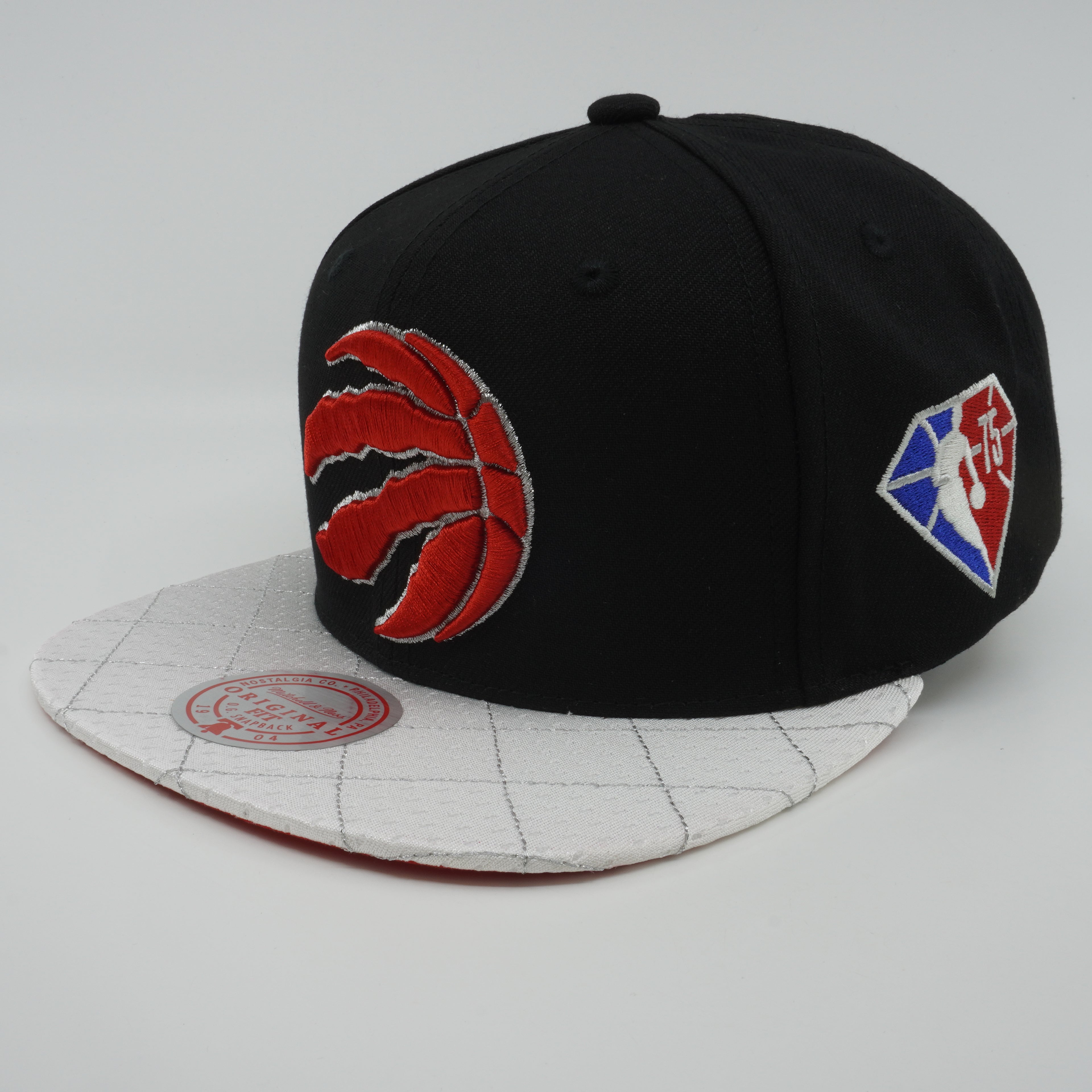 MENS MITCHELL & NESS NBA 75TH PLATINUM SNAPBACK RAPTORS - BLACK