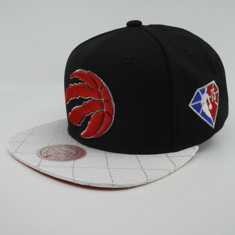 MENS MITCHELL & NESS NBA 75TH PLATINUM SNAPBACK RAPTORS - BLACK
