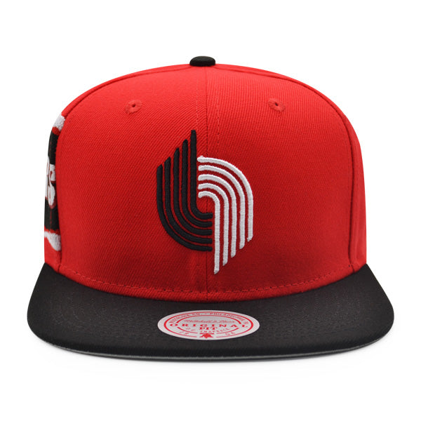 MENS MITCHELL & NESS NBA JUMBOTRON SNAPBACK HWC TRAIL BLAZERS - RED-BLACK