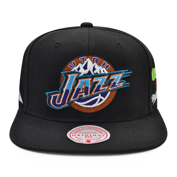 MENS MITCHELL & NESS NBA HYPERLOCAL SNAPBACK HWC JAZZ - BLACK