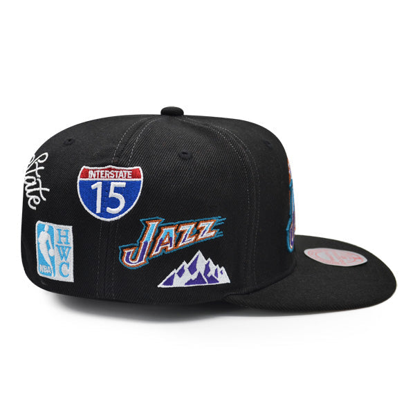 MENS MITCHELL & NESS NBA HYPERLOCAL SNAPBACK HWC JAZZ - BLACK