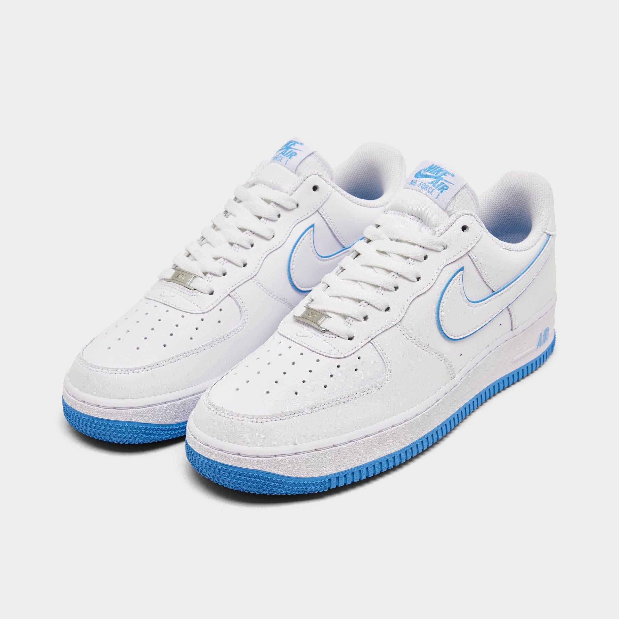 [DV0788-101] MENS NIKE AIR FORCE 1 '07 LOW 'WHITE UNIVERSITY BLUE SOLE'