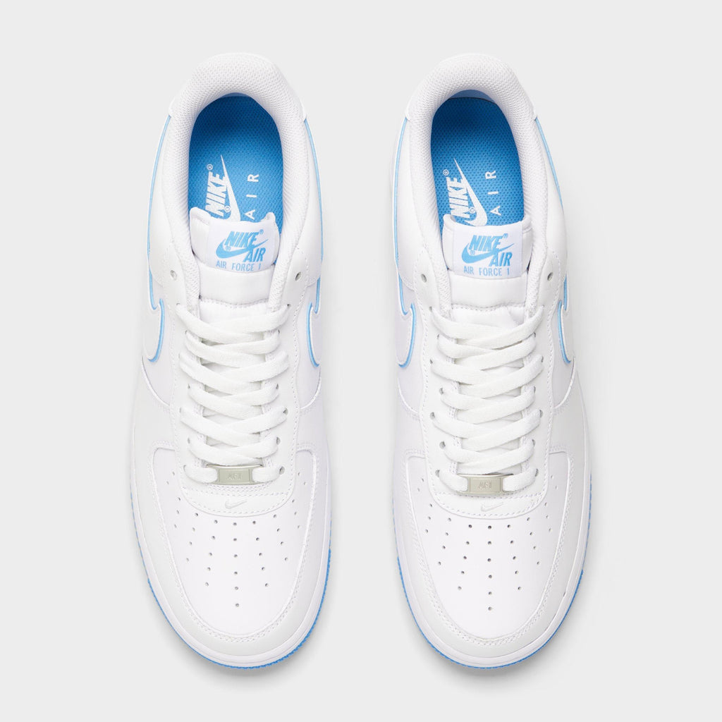 [DV0788-101] MENS NIKE AIR FORCE 1 '07 LOW 'WHITE UNIVERSITY BLUE SOLE'