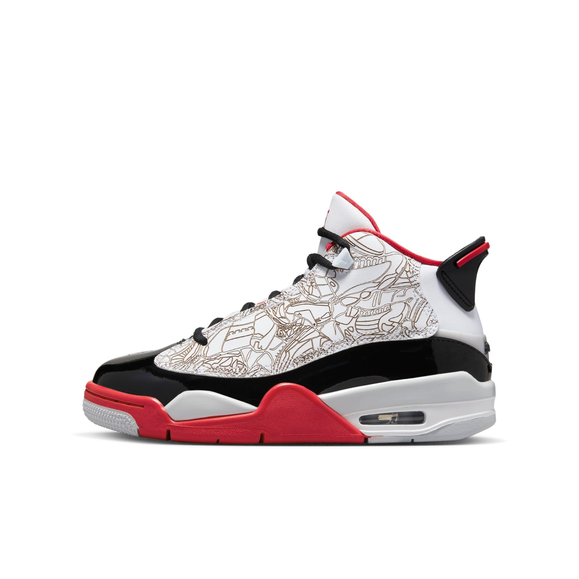[DV1360-160] Grade School Air Jordan DUB ZERO 'WHITE VARSITY RED (2022) (GS)'