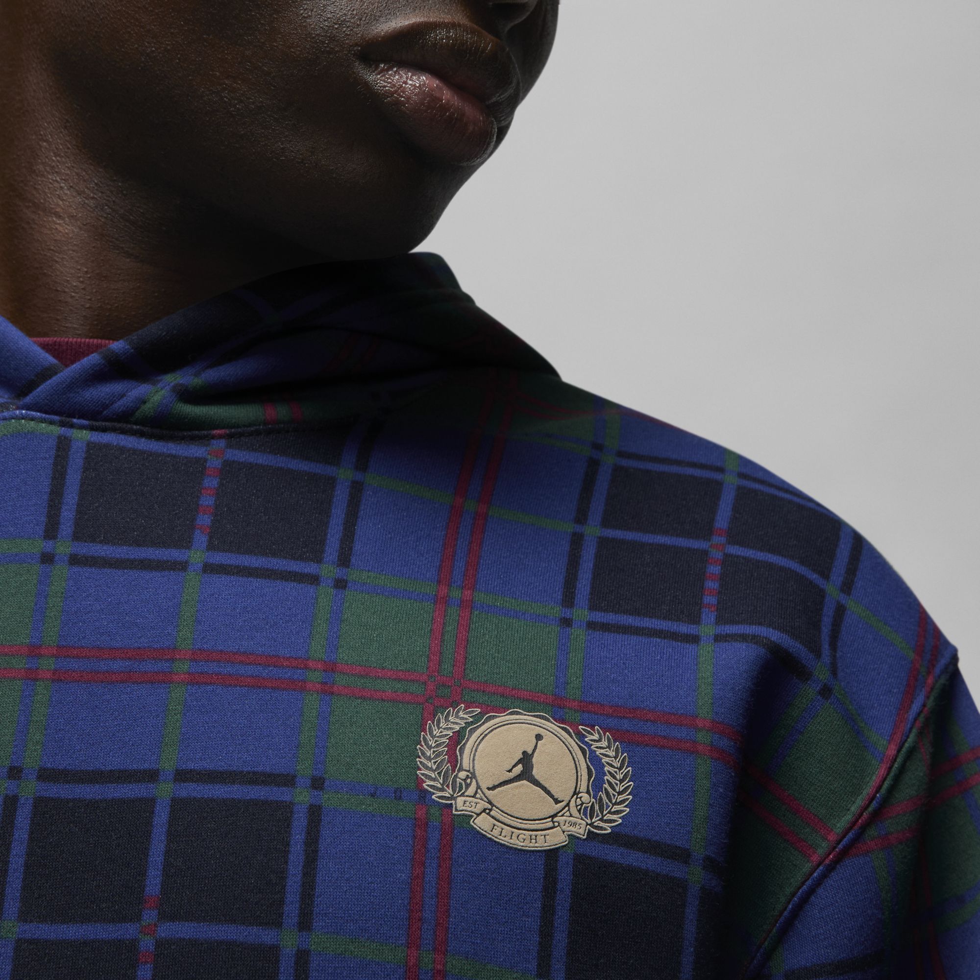 [DV1578-333] Mens Air Jordan HOLIDAY PLAID PULLOVER HOODIE