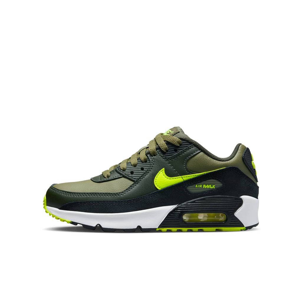 [DV3607-200] GRADE SCHOOL NIKE AIR MAX 90 LEATHER 'MEDIUM OLIVE VOLT' (GS)