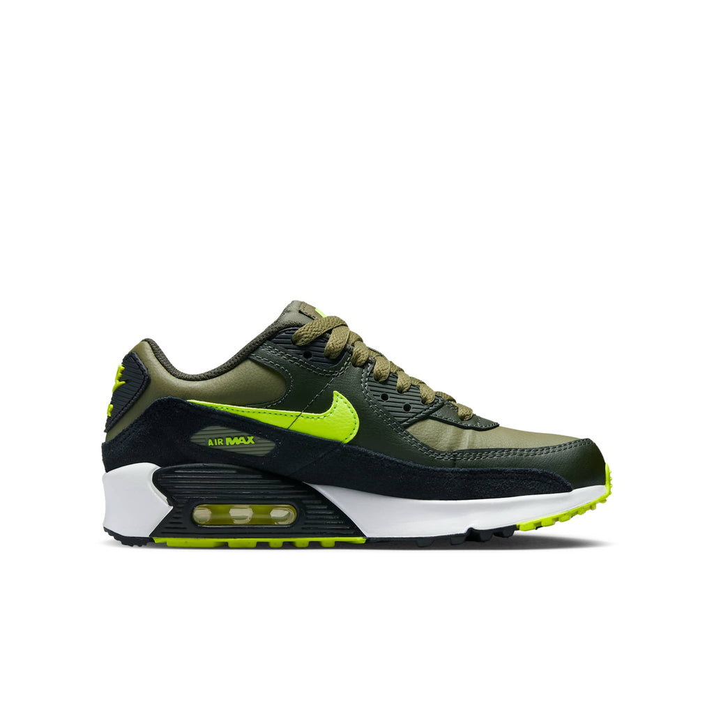 [DV3607-200] GRADE SCHOOL NIKE AIR MAX 90 LEATHER 'MEDIUM OLIVE VOLT' (GS)