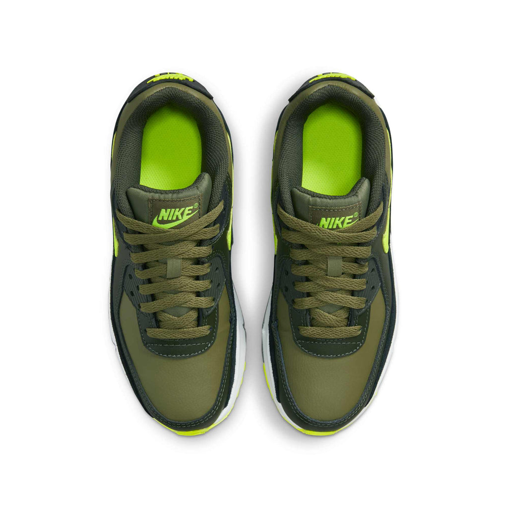 [DV3607-200] GRADE SCHOOL NIKE AIR MAX 90 LEATHER 'MEDIUM OLIVE VOLT' (GS)