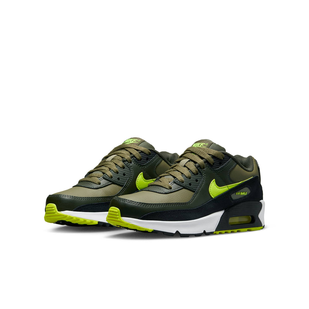 [DV3607-200] GRADE SCHOOL NIKE AIR MAX 90 LEATHER 'MEDIUM OLIVE VOLT' (GS)