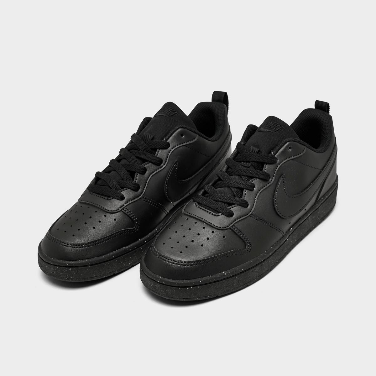 [DV5456-002] GRADE SCHOOL NIKE COURT BOROUGH LOW RECRAFT 'TRIPLE BLACK'