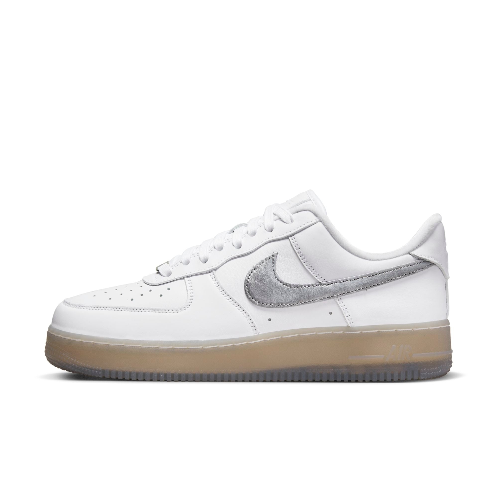 [DX3945-100] Mens Nike AIR FORCE 1 LOW '07 PRM 'WHITE METALLIC SILVER'