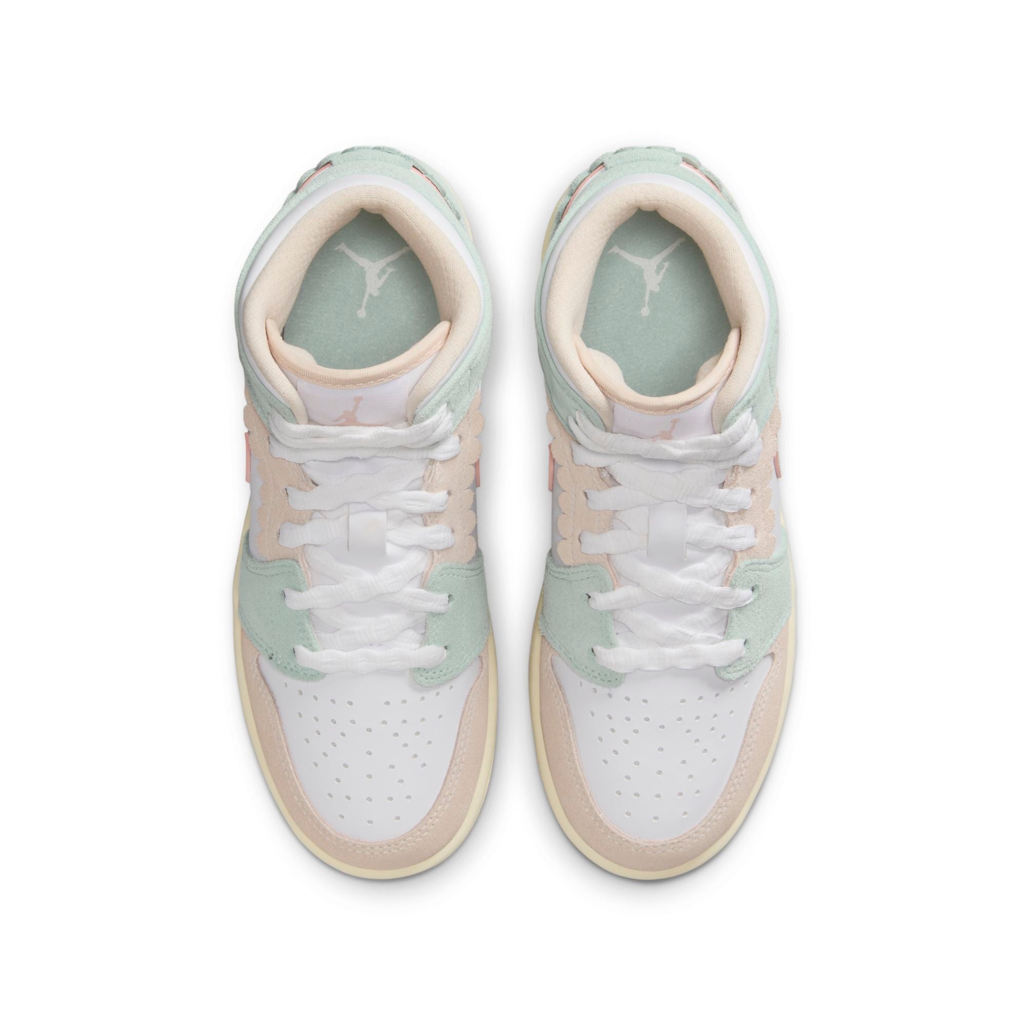 [DZ5361-100] Grade School Air Jordan RETRO 1 MID SE 'PINK OXFORD (GS)'
