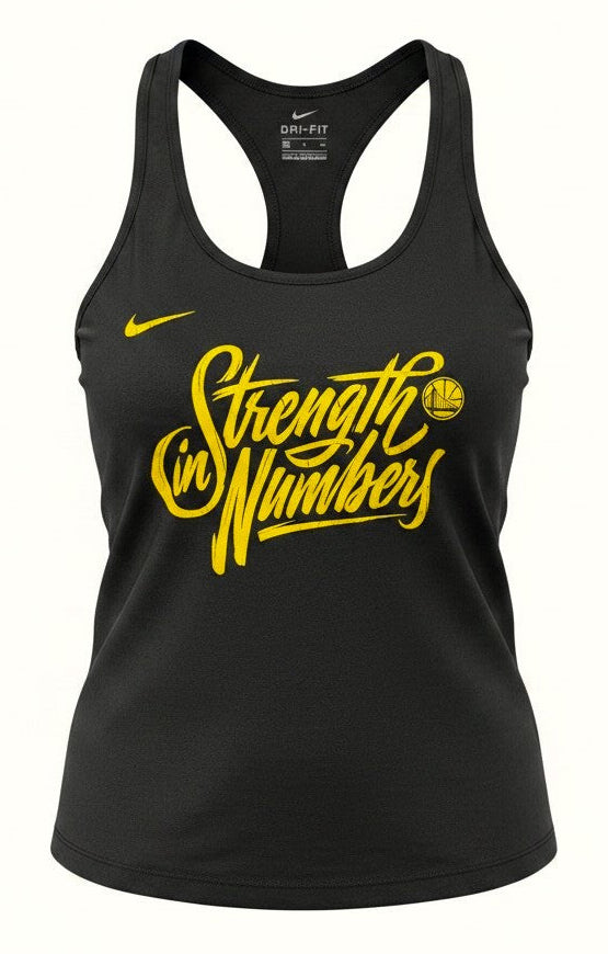 [W52440-BLK] WOMENS NIKE NBA GS WARRIORS PLAYOFFS BOUND TEAM MANTRA DRI-FIT TANK