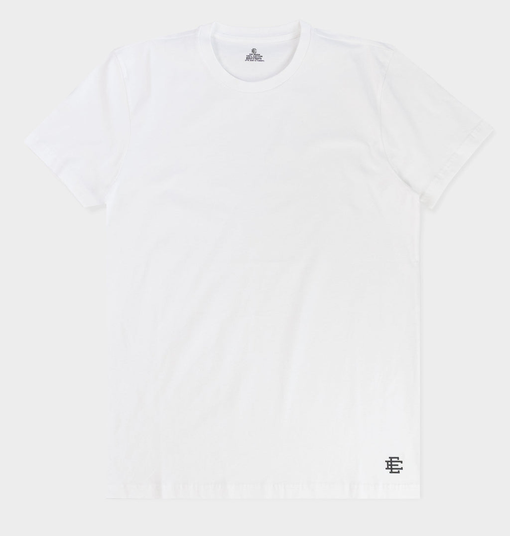 [3TCORCOT-WHTBLK] MENS ERIC EMANUEL EE TEE T-SHIRT 3 PACK