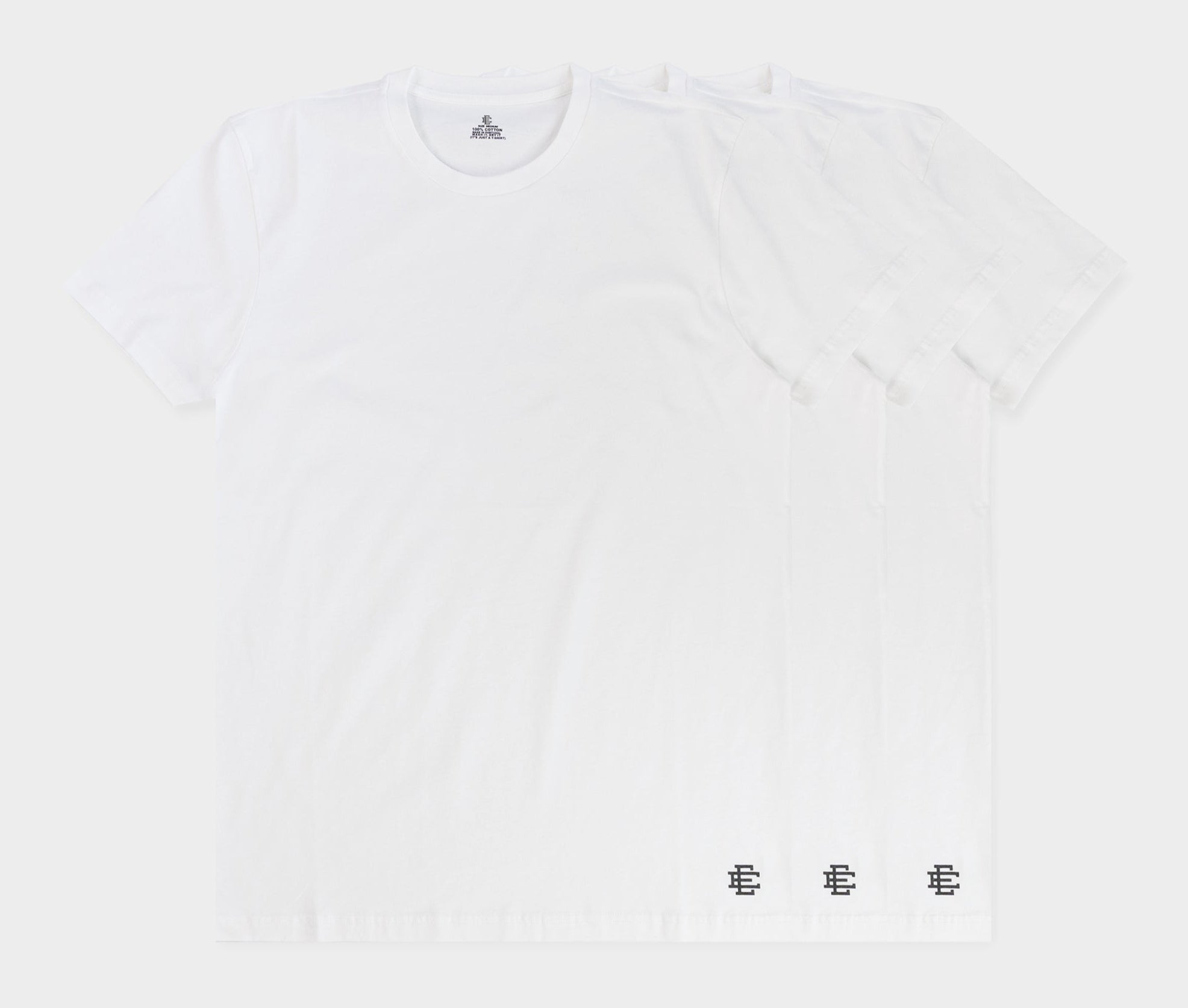 [3TCORCOT-WHTBLK] MENS ERIC EMANUEL EE TEE T-SHIRT 3 PACK