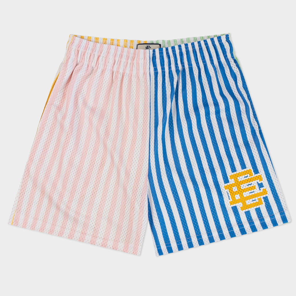 [SHHSRMSH-YELWHT] MENS ERIC EMANUEL EE SHORTS HORIZONTAL STRIPES PATTERN