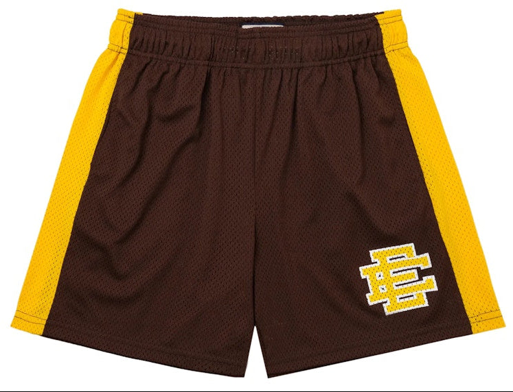[EE0000172] MENS ERIC EMANUEL EE BASIC SHORT CHOCOLATE/ATHLETIC GOLD FW22