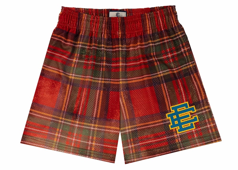 [SHPLDMSH-REDNAV] MENS ERIC EMANUEL EE SHORTS PLAID PATTERN SS24