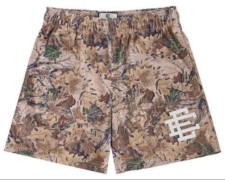 [SHBFCMSH-BGEWHT] MENS ERIC EMANUEL EE SHORTS LEAF CAMO MESH BEIGE