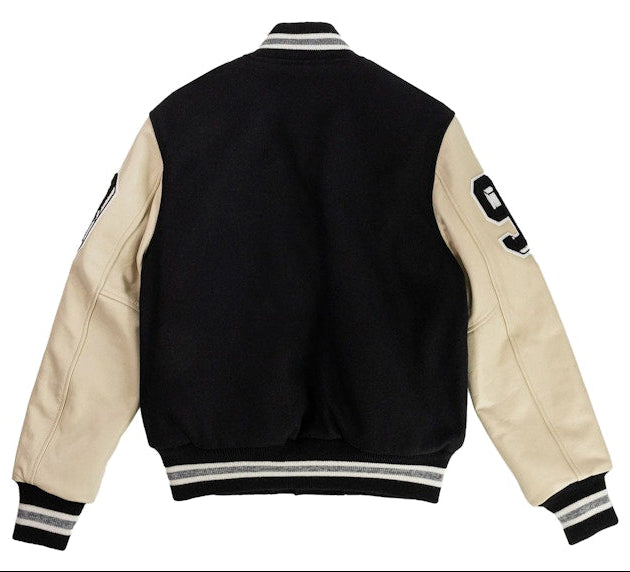 [VJCORWOO-BLKBLK] MENS ERIC EMANUEL EE VARSITY LETTERMAN WOOL/LEATHER JACKET SS24